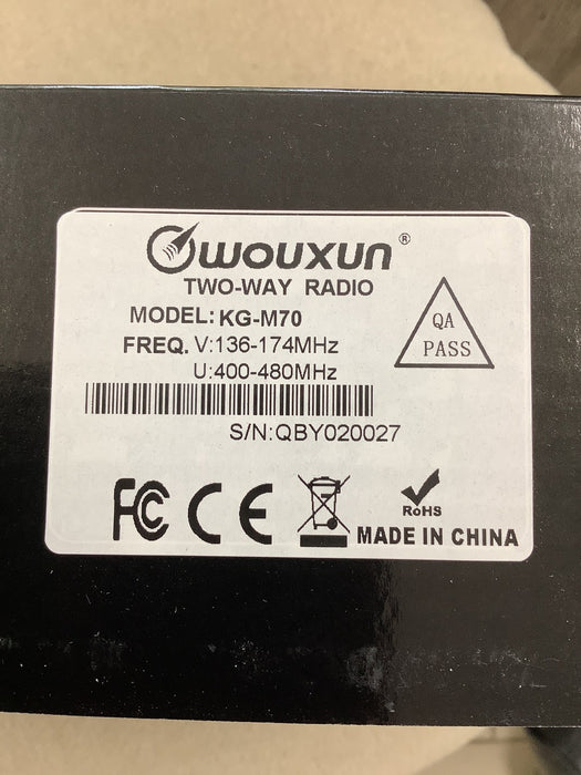 Wouxun KG-M70 TX/RX 136-174Mhz 2M & 400-480Mhz 70cm